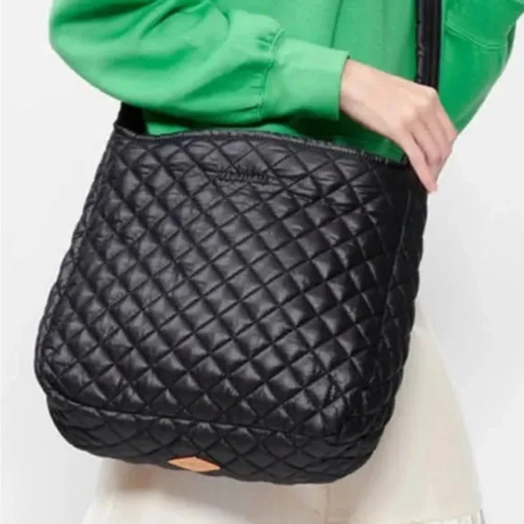 MZ WALLACE Parker Black Quilted Shoulder Bag NWT - Picture 1 of 11
